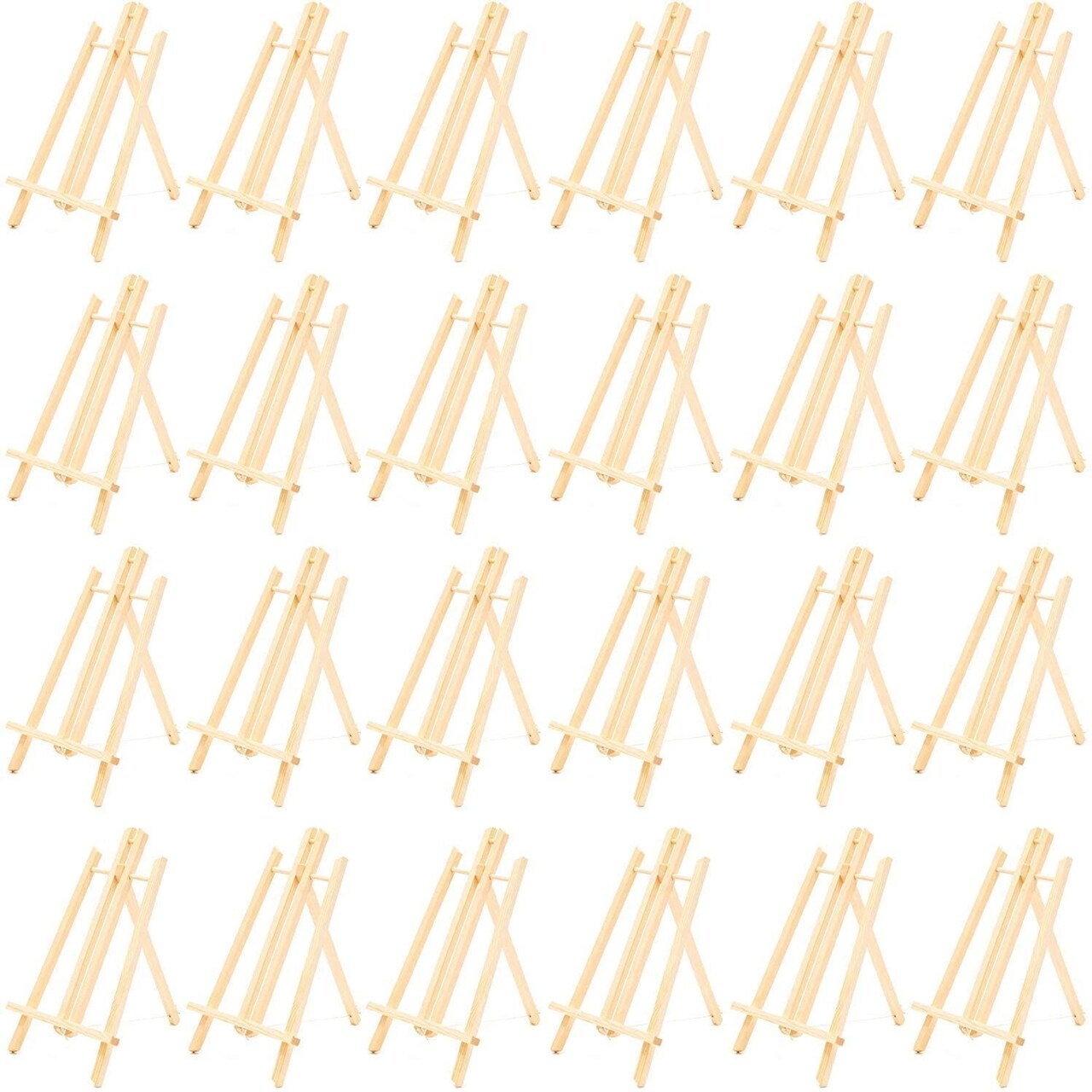 Wooden Mini Easel Stand for Desk or Tabletop (9 x 13.5 Inches, 24 Count)